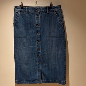 Talbots Button-Front Denim Pencil Skirt